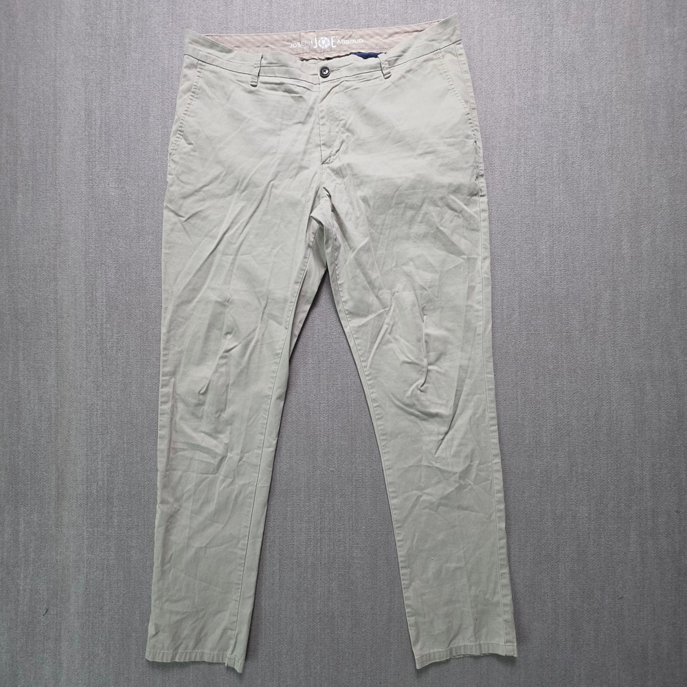 Joseph Abboud JOE Chino Pants Mens 36x32 Khaki Tan Stretch Cotton Flat Front